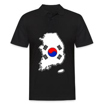 Südkorea Flagge Landkarte - Männer Poloshirt - Schwarz - Vorne - Kai (181cm)