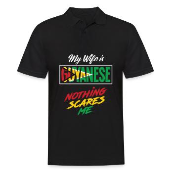 Meine Frau Ist Guyanerin Nichts Macht Mir Angst - Männer Poloshirt - Schwarz - Vorne - Kai (181cm)
