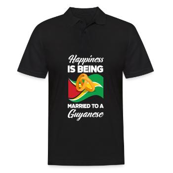 Glücklich Ist, Wer Mit Einem Guyaner Verheiratet - Männer Poloshirt - Schwarz - Vorne - Kai (181cm)