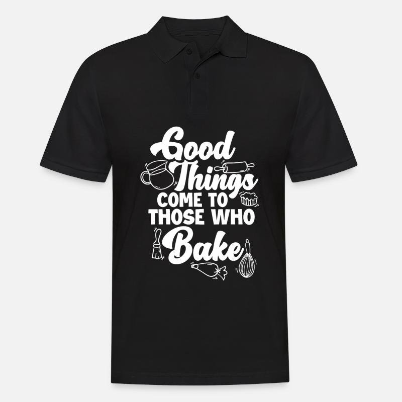 Lustiges Hobby Bäcker Geschenk - Männer Poloshirt - Schwarz