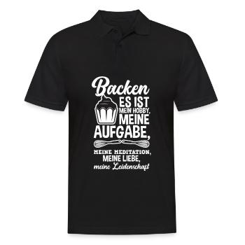 Backen Ist Mein Hobby Lustiges Backen Bäcker - Männer Poloshirt - Schwarz - Vorne - Kai (181cm)