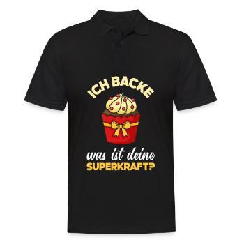Ich Backe Was Ist Deine Superkraft Lustiges Backen - Männer Poloshirt - Schwarz - Vorne - Kai (181cm)