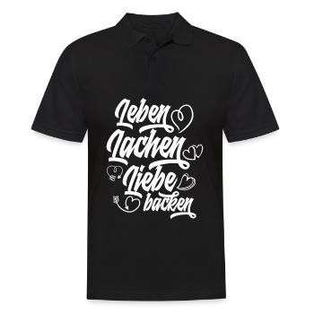 Leben Lachen Lieben Backen Lustiges Backen - Männer Poloshirt - Schwarz - Vorne - Kai (181cm)