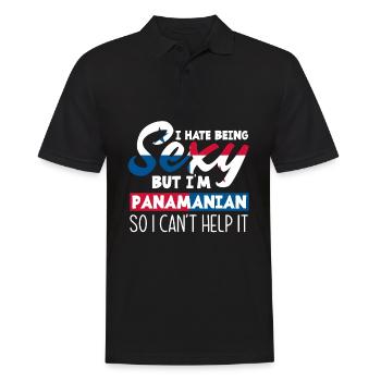 Lustiges Panama Panamaer Panamaerin Geschenk - Männer Poloshirt - Schwarz - Vorne - Kai (181cm)