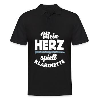 Lustiges Klarinette Klarinettist Geschenk - Männer Poloshirt - Schwarz - Vorne - Kai (181cm)