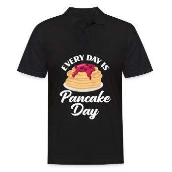 Funny Pancake Pancakes Gift - Men's Polo Shirt - black - Front - Kai (181cm)