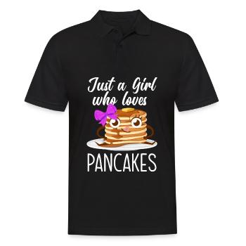 Funny Pancake Pancakes Gift - Men's Polo Shirt - black - Front - Kai (181cm)