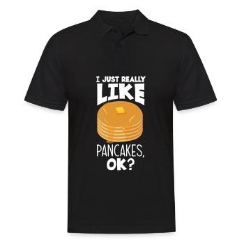 Funny Pancake Pancakes Gift - Men's Polo Shirt - black - Front - Kai (181cm)