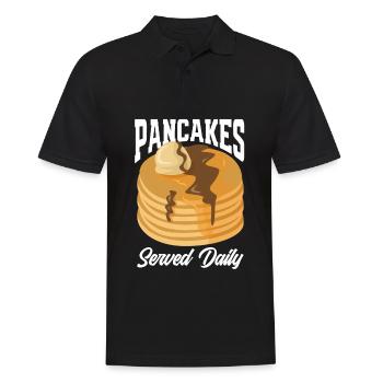 Funny Pancake Pancakes Gift - Men's Polo Shirt - black - Front - Kai (181cm)