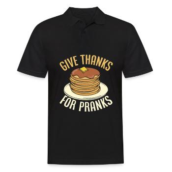 Funny Pancake Pancakes Gift - Men's Polo Shirt - black - Front - Kai (181cm)