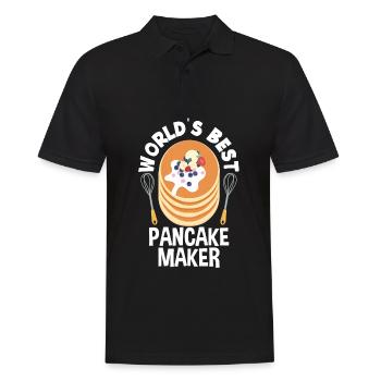 Funny Pancake Pancakes Gift - Men's Polo Shirt - black - Front - Kai (181cm)