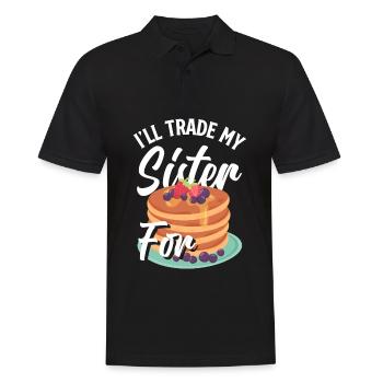 Funny Pancake Pancakes Gift - Men's Polo Shirt - black - Front - Kai (181cm)