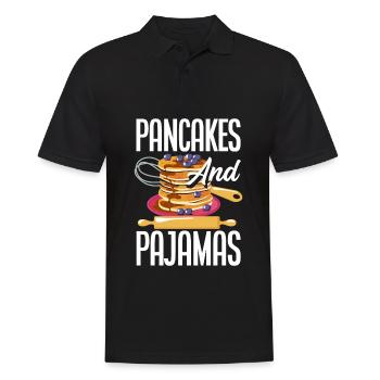 Funny Pancake Pancakes Gift - Men's Polo Shirt - black - Front - Kai (181cm)