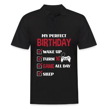 16. Geburtstag Jungen Gaming Gamer - Männer Poloshirt - Schwarz - Vorne - Kai (181cm)