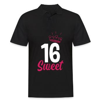 16th Birthday Girl - Men's Polo Shirt - black - Front - Kai (181cm)
