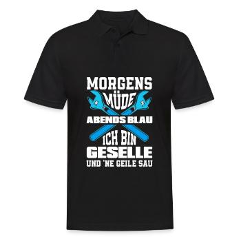 Lustiges Geselle Geschenk Mechaniker - Männer Poloshirt - Schwarz - Vorne - Kai (181cm)