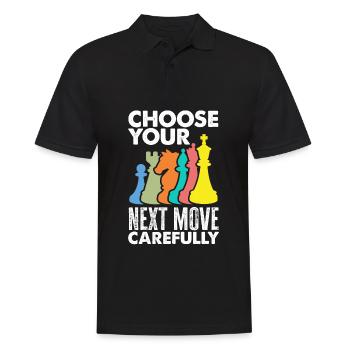 Funny Chess Player Chess Player Gift - Men's Polo Shirt - black - Front - Kai (181cm)