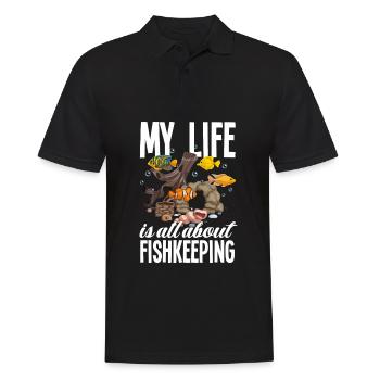 Funny Aquarist Aquarist Aquarium Gift - Men's Polo Shirt - black - Front - Kai (181cm)