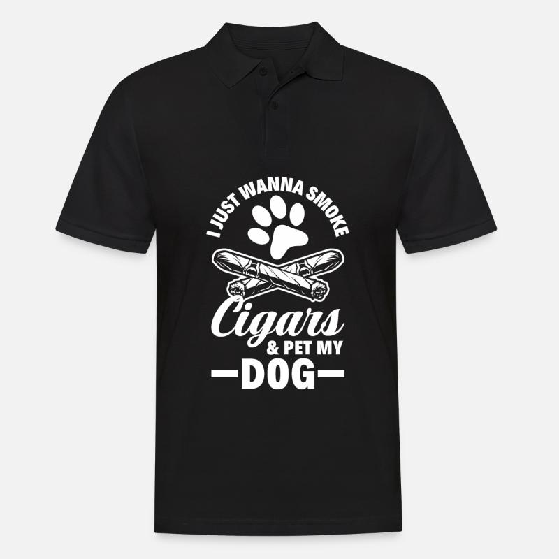 Zigarren Und Hunde Zigarrenraucher Geschenk - Männer Poloshirt - Schwarz