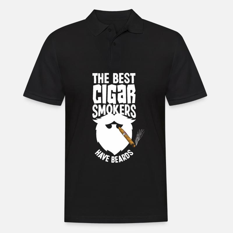 Zigarre Und Bart Zigarrenraucher Geschenk - Männer Poloshirt - Schwarz