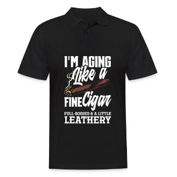 Lustiges Zigarre Rauchen Zigarrenraucher Geschenk - Männer Poloshirt - Schwarz - Vorne - Kai (181cm)