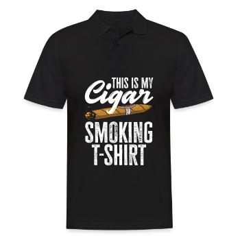 Lustiges Zigarre Rauchen Zigarrenraucher Geschenk - Männer Poloshirt - Schwarz - Vorne - Kai (181cm)