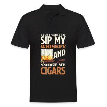 Zigarrenraucher Papa Zigarren Rauchen Geschenk - Männer Poloshirt - Schwarz - Vorne - Kai (181cm)