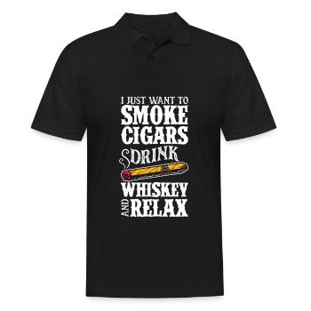 Zigarren Und Whiskey Zigarrenraucher Geschenk - Männer Poloshirt - Schwarz - Vorne - Kai (181cm)