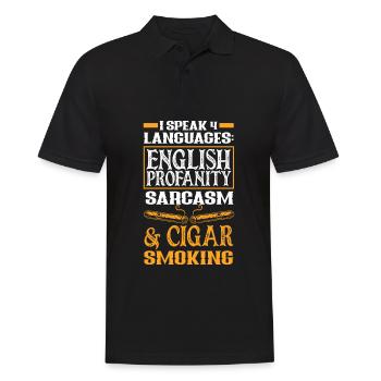 Lustiges Zigarre Rauchen Zigarrenraucher Geschenk - Männer Poloshirt - Schwarz - Vorne - Kai (181cm)