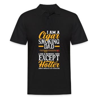 Zigarrenraucher Papa Zigarren Rauchen Geschenk - Männer Poloshirt - Schwarz - Vorne - Kai (181cm)