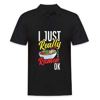 J’aime juste les ramen ok les ramen drôles - Polo Homme - noir - Devant - Kai (181cm)