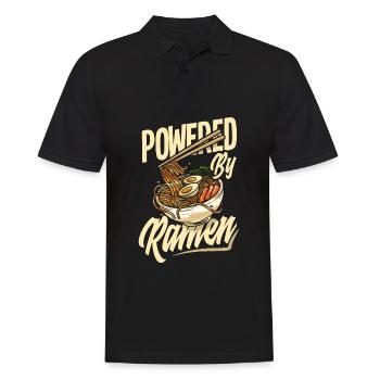 Powered By Ramen Funny Ramen Gift - Men's Polo Shirt - black - Front - Kai (181cm)
