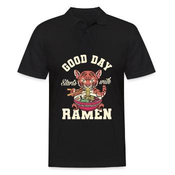 Ein Guter Tag Startet Mit Ramen Geschenk - Männer Poloshirt - Schwarz - Vorne - Kai (181cm)
