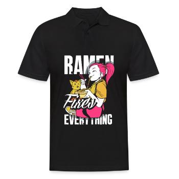 Drôle de cadeau Ramen - Polo Homme - noir - Devant - Kai (181cm)