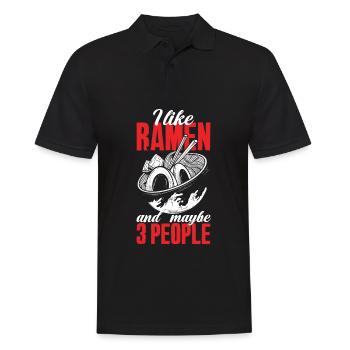 Ich Mag Ramen und 3 Leute Lustiges Ramen Geschenk - Männer Poloshirt - Schwarz - Vorne - Kai (181cm)