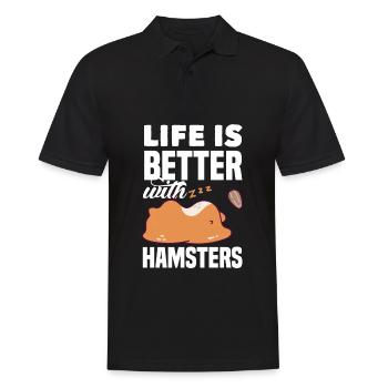Drôle de cadeau de hamster - Polo Homme - noir - Devant - Kai (181cm)