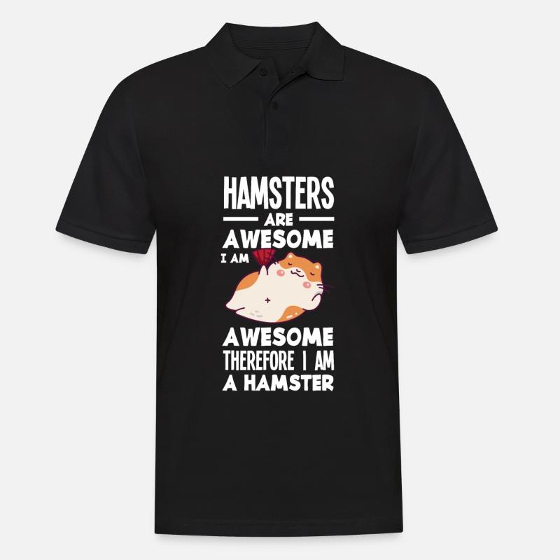 Funny Hamster Gift - Men's Polo Shirt - black