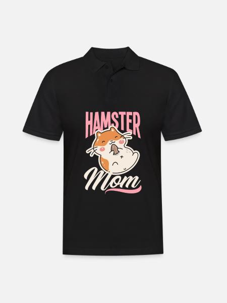 Funny Hamster Gift Hamster Mom - Men's Polo Shirt - black