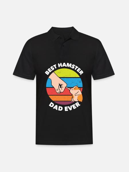 Funny Hamster Gift Hamster Dad - Men's Polo Shirt - black
