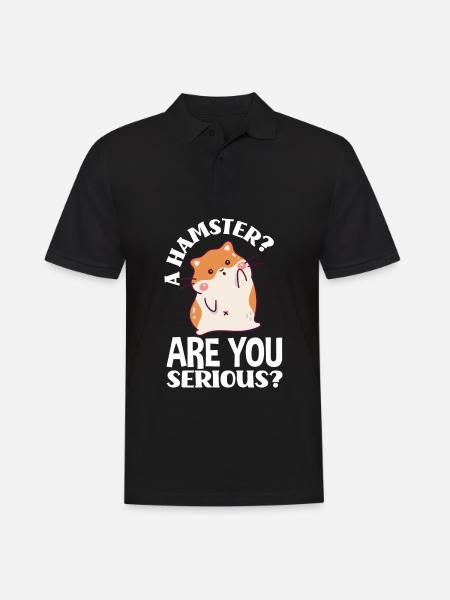 Funny Hamster Gift - Men's Polo Shirt - black