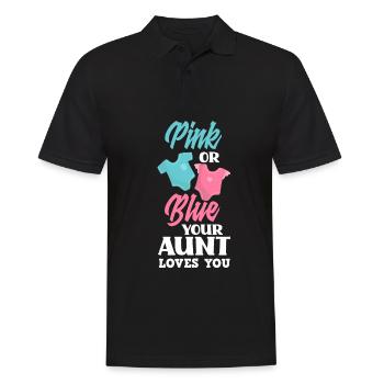 Le sexe rose ou bleu révèle la tante de la fête de bébé - Polo Homme - noir - Devant - Kai (181cm)