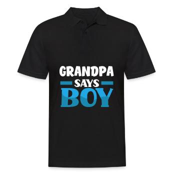 Team Boy Team Young Grandpa Gender Reveal Party - Men's Polo Shirt - black - Front - Kai (181cm)