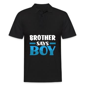 Team Boy Team Young Brother Gender Reveal Party - Men's Polo Shirt - black - Front - Kai (181cm)