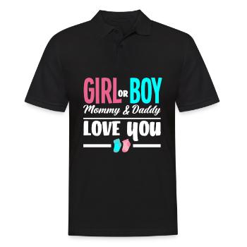 Mädchen Oder Junge Mama Und Papa Lieben Dich - Männer Poloshirt - Schwarz - Vorne - Kai (181cm)