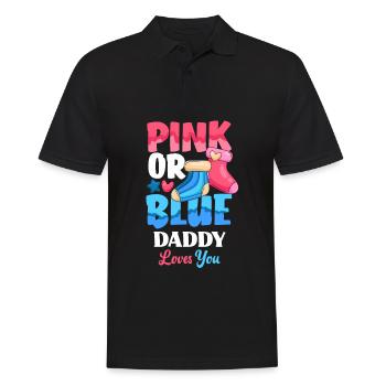 Le genre rose ou bleu révèle Baby Party Papa - Polo Homme - noir - Devant - Kai (181cm)