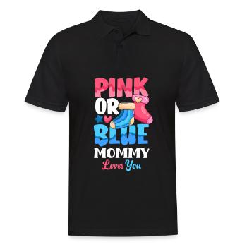 Le genre rose ou bleu révèle baby party maman - Polo Homme - noir - Devant - Kai (181cm)