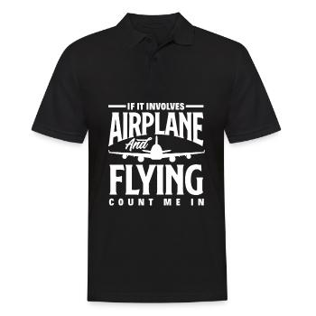 Flugzeug Luftfahrt Pilot Lustiges Piloten Geschenk - Männer Poloshirt - Schwarz - Vorne - Kai (181cm)