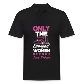 Truck Driver Trucker Truck Driver Woman - Men's Polo Shirt - black - Front - Kai (181cm)