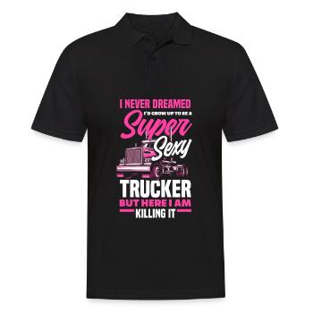 Truck Driver Trucker Truck Driver Driver - Men's Polo Shirt - black - Front - Kai (181cm)