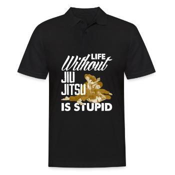 Jiu Jitsu Jiu Jitsu Jiu Jitsu - Männer Poloshirt - Schwarz - Vorne - Kai (181cm)